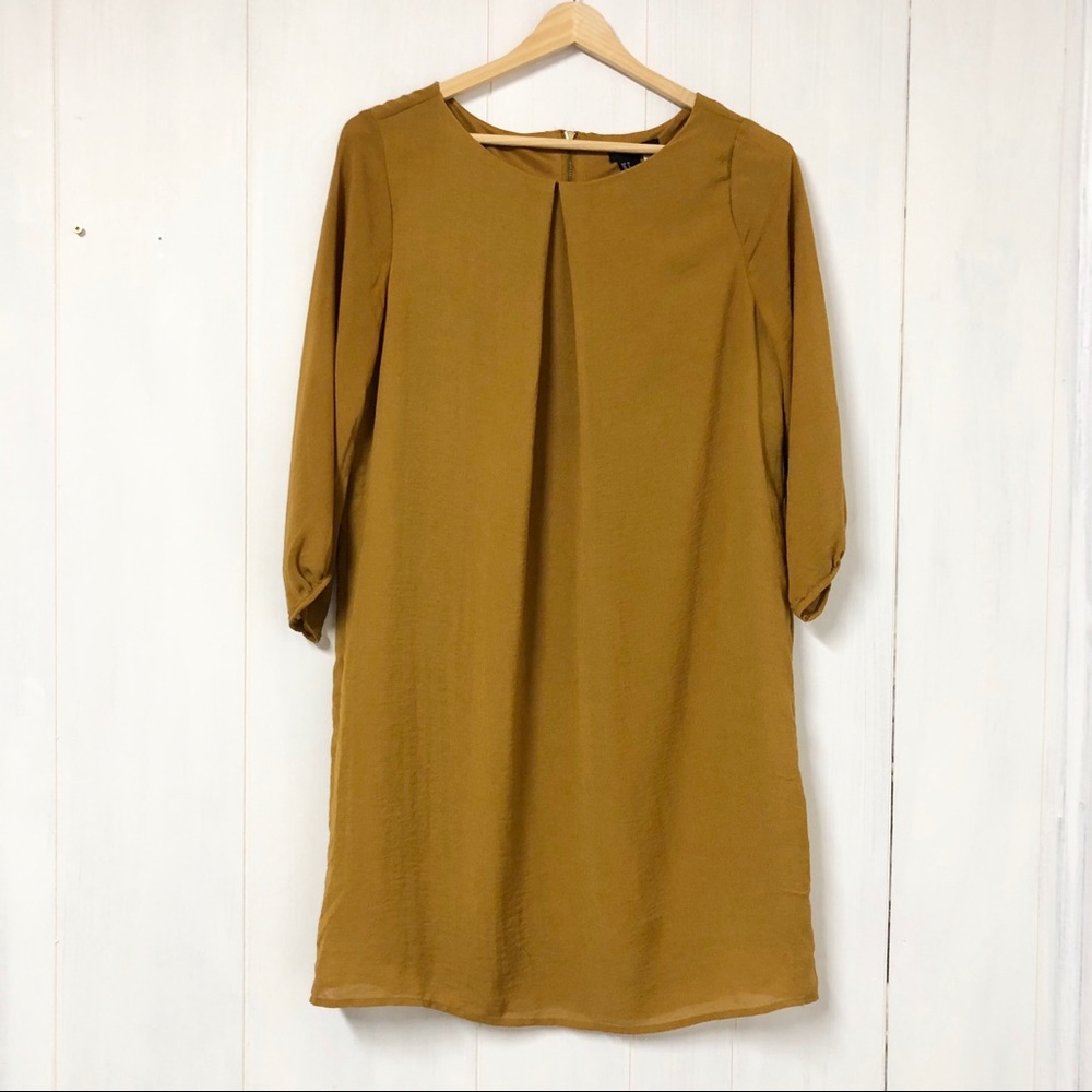 H&M Mustard Yellow 3/4 Sleeve Dress
